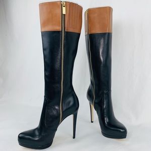 Michael Kors Hayley Two Tone (Black/Brown) Boots